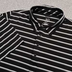 Zero Restriction Tour Series Performance Polo Shirt Men Large Black Striped Golf